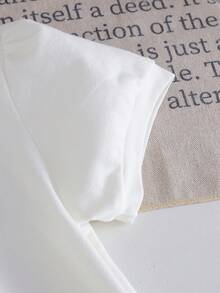 女童夏季休闲短袖Polo衫T恤 - 白色 - 查看 4