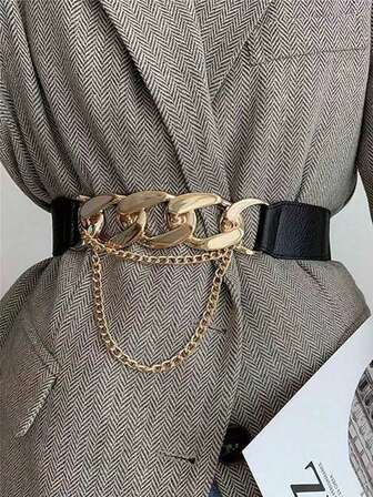 1pc Women's Dark Renaissance Halloween Accessory Fashion Braided Waist Belt, Suitable For Halloween Party Or Daily Wear