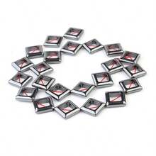 1串混合空心黑玛瑙赤铁矿珠子，时尚休闲首饰制作DIY珠子，适用于手链、项链、工艺品、吊坠、装饰品 - 黑色 - 查看 16