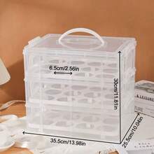 3 Tier Stackable Cupcake Carrier Box Muffin Cake Holder Plastic Clear Container - Clear - View 2