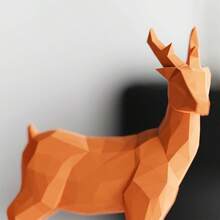 ORIZZONTE Set Of 2 Christmas Reindeer Sculptures – Geometric Design And Organic Perforated Structure – Modern Decorations For Christmas, Home Or Office – Unique Gift Idea – 100% Made In Italy, Shipping From Italy - 橘色 - 查看 7