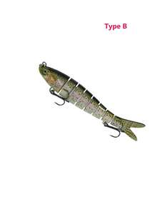 GOTURE 1PC Multi Joint Hard Bait, With 8 Sections In An S-Shaped Swimming Posture, Suitable For Trout Lure Fishing In All Water Areas - Multicolor - View 10