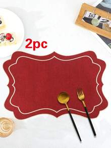 1/2/4 件节日形状布料刺绣餐垫，适用于婚礼派对餐桌装饰、简约时尚餐垫、咖啡机垫、防滑耐热杯垫，适用于婚礼、派对、节日、野餐、生日宴会 - 彩色 - 查看 22
