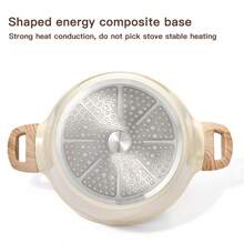 白色不粘锅，大理石锅，适用于家庭烹饪、炖煮，适用于所有炉灶类型