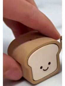 New Cute Bread Toy, Quick Rebound Toast Button, Creative Stress Relief Gadget, Keyboard Keychain Pendant - Multicolor - View 6
