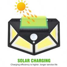 100 LED Solar Lights, 3 Working Modes, Solar Powered Security Lights, Motion Sensor Lights, Wireless IP65 Waterproof, Suitable For Garden Fence, Patio And Garage Platform - Multicolor - View 5