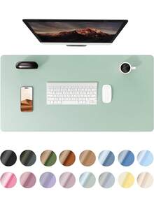 Leather Office Desk Pad, Office Mat, Large Mouse Pad, Makeup Pad, Placemat, Anti-Slip PU Leather Blotting Paper, Laptop Desk Mat, Waterproof Writing Pad, Suitable For Office And Home - Multicolor - View 24