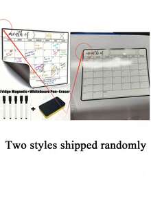 Magnetic Dry Erase Refrigerator Calendar, Magnetic Whiteboard Calendar, Monthly Family Planner Memo Menu Magnetic Calendar, Refrigerator Calendar, Magnetic Erasable Calendar, Kitchen Decor, Refrigerator Monthly Planner, Refrigerator Accessories, For Household Chores List And Menu Planning (Multiple Sizes)