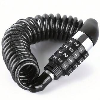 四位密码锁摩托车头盔链 - 47.24 英寸柔性不锈钢缆绳，防刮擦，轻便易携，适用于所有头盔/自行车/摩托车 - 无钥匙，摩托车骑手的理想礼物