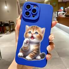 2026 nueva funda de teléfono esmerilada, funda de teléfono con estampado de gatito lindo para  17 15 Pro Max  17 14 Pro  17 13  17 12  Galaxy S23 S22 S21 S20 funda de teléfono regalo para novio novia día de San Valentín regalo de cumpleaños - Negro - Ver 4