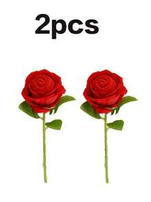 1 قطعة - صندوق خاتم على شكل وردة مخملية، باقة فردية، هدية عيد الحب، دعامة للخطبة، عنصر ديكوري، هدية عيدية، ديكور وردة - متعدد الألوان - مشاهدة 8