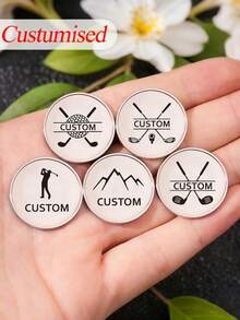 2Pcs/Set Custom Magnetic Golf Hat Clip/Ball Marker,Can Be Customized According To Your Initials/Team Name Or Name,Golf Accessory, Groomsman Gift, Custom Golfer Gift For Him