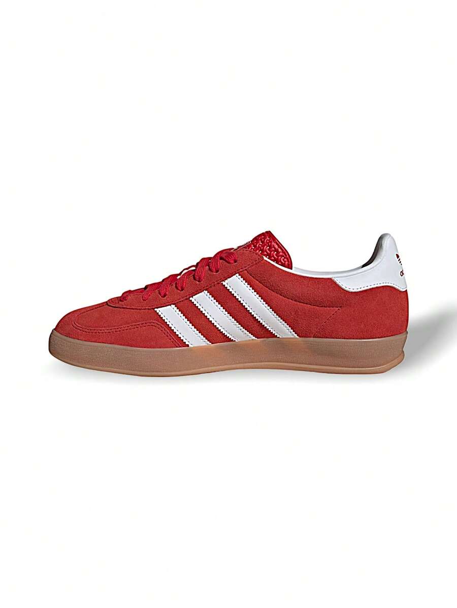 Adidas Gazelle室内舒适款猩红色男女通用运动鞋，透气吸汗，轻便百搭，纯色易洗，装饰户外日常穿着，红色 JI2063 - 紅色 - 查看 1