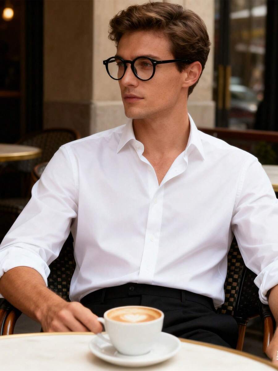 1 Pair Vintage Round Frame Personalized Fashion Multi-Color Flat Lens Glasses For Men, Metal Hinges, Suitable For Computer Office, Decoration, Student Study, Reading, Business, Running, Gaming, Driving - Multicolor - View 1