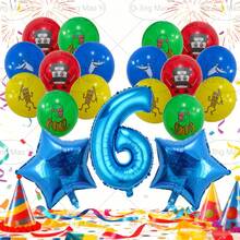 19pcs Italian Mold Biological Ai Shanhaijing Latex Blue Star & Number Set, Including Tung Tung Tung Sahar, Tralalelo Tralala, Cappuccino Assasino, Shimpanzinni Bananini, 18-Inch Blue Star, 32-Inch Blue Number, Suitable For Bath Decoration, Birthday Party Decoration, Cartoon Character Decoration, Indoor Decoration, Photography Props, Surprise Gift For Son/Daughter - Blue - View 7