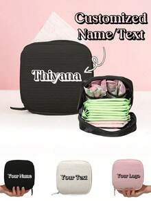 1 PC Personalized Makeup Bag, Customizable With Text/Name/Image/Logo. Personalized Bridesmaid Gift, Wedding Gift, Travel Toiletry Bag, Makeup Bag. Makeup Bag Toiletry Bag, Birthday Gift, Valentine's Day Gift, Christmas Gift, Merry Christmas, Mother's Day Gift. - Multicolor - View 1