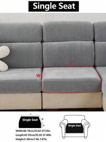 1pc Stretch Sofa Cover, Non-Slip Velvet Full Coverage Sofa Seat Cover, All Season Universal Sofa Cushion Cover, Fabric Thickened Sofa Blanket, Machine Washable, Dust-Proof, Pet-Friendly, Home Decor, Adjustable For Corner Sofa, Bedroom, Office, Living Room 1/2/3/4 Seater - Dark Grey - View 15