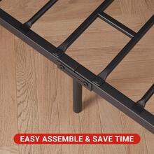 Marco de Cama tamaño, Plataforma Industrial para Cama con cabecero, no Necesita somier, Marco de Cama de colchón fácil de Montar de 14 Pulgadas, Color marrón Retro - Reina - Ver 5