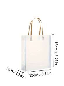 三色透明礼品袋，带蝴蝶结丝带，尺寸为 5.91*5.12*2.76 英寸，适用于生日、伴娘礼物、糖果、珠宝、婚礼、情人节、购物等场合。 - 多色 - 查看 3