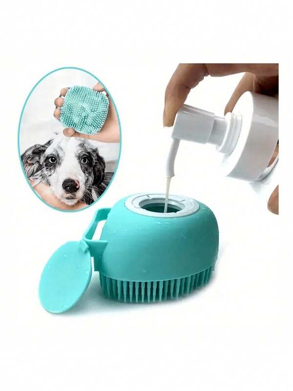 Pet Silicone Bath Brush - Cleaning And Massaging Dual Function, Soft Double-Sided Design, Elastic Bath Brush