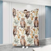Owl Pattern Flannel Blanket - Soft And Breathable All-Season Throw Blanket - Brown/Gray/Beige Owl Design - Machine Washable Polyester Bedspread Or Sofa Cover - Perfect Housewarming Gift For Owl Enthusiasts, Cozy Soft Flannel Blanket & Suitable For Birthday Anniversaries, Valentine's Day, Thanksgiving, Christmas, Halloween, Wedding, New Year Gifts Provide Personalized Ideal Gifts For Her, Him, Family Members, Boyfriends, Girlfriends, Fathers, Family Members, Mothers, Lovers, Daughters, Sons, Grandfathers, Grandmothers, Friends, Classmates And Pets. Sofa, Bed, Car, Bedroom, Living Room, Office, Outdoor Camping, Beach, Wall Decoration, Bedroom Decor,  Halloween Blanket, Fall Decor, Fall Decorations For Home, Christmas Party Theme Blanket, Christmas Decor, Office Decoration - 彩色 - 查看 2