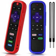 AWYY2 Pack Silicone Remote Case For Roku TV Compatible With Roku Brands Red And Dark Blue - Đỏ và Xanh đậm - Xem 1