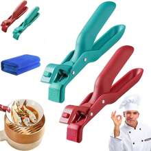 Kitchen Multifunctional High Temperature Resistant Bowl Clamp This Anti-Scalding Clip Can Be Used To Hold Dishes And1P Pots. The Silicone Material Is High-Temperature Resistant. It Is Suitable For Microwave Ovens And Ovens. It Can Be Used For Picking Up Dishes, Holding Vegetables, And Steaming Vegetables. It Is A Practical Anti-Scalding Tool In The Kitchen. - Random Color - View 4