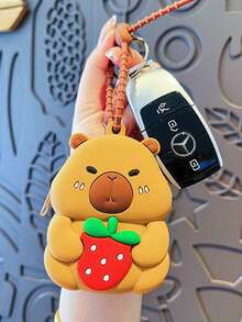 1 PC Chic Mini Capybara Coin Purse With Keychain - Silicone, Multifunctional Zipper Lipstick Holder, Cute Cartoon Design For Girl, Coin Purse, Student Backpack Decoration, Mini Bag Charm, Unique Phone Accessory, Suitable For Ladies' Wallets And Phone Accessories, Gift For Friends, Party Accessory, Car Pendant, Female Gift - Multicolor - View 8