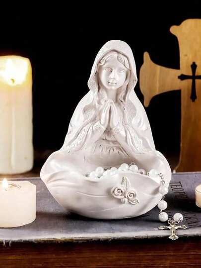 Tượng Đức Mẹ Ban Ơn LaMiiii, Giá đỡ tràng hạt, Tượng Mẹ Đồng Trinh bằng nhựa, Quà tặng Công giáo cho phụ nữ, Trang trí nhà cửa theo nghi lễ tôn giáo.
