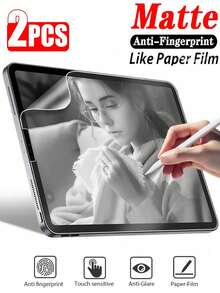 2 pièces Film antireflet, anti-traces de doigts et anti-rayures pour écran de tablette, aspect mat, compatible avec Samsung Galaxy Tab S9 S8 S7 S9FE S10+ S10 FE A9 A9+ S8+ S9+ S11 12,4 pouces / Compatible avec iPad Air Pro 11 13 5e/6e/7e/8e/9e/10e/11e 2025 2024 11 pouces 13 pouces / Compatible avec Xiaomi Redmi / Compatible avec Huawei Matepad / Honor Protection des yeux au bureau Compatible avec film de peinture Apple Pencil Soft Film Non Verre - Mat - Voir 63