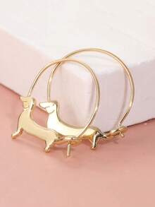 Pendientes de aro, joyería creativa para fiestas, pendientes de joyería linda para ella - Dorado - Ver 8