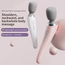 Portable Handheld Massager, USB Rechargeable Relaxation Massager, Soothes The Neck, Back, Thighs, And Waist, With Foot Vibration Relaxation, Suitable For Office Workers And Busy Professionals. - 亮粉紅色 - 查看 1