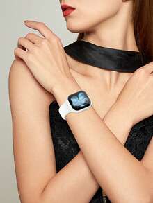 2pcs White PC + Tempered Glass Integrated Watch Case, Shock-Proof, Scratch-Resistant, Fashion Protective Cover, Compatible With Apple Watch Case 40mm/41mm/42mm/44mm/45mm/46mm/49mm, Compatible With Apple Watch Ultra/SE/11/10/9/8/7/6/5/4 Series, Comfortable Wear, Unisex, All-Round Protection - White + White - View 9