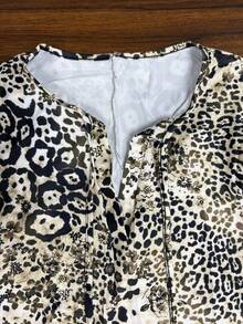 Nueva llegada Vestido-camisa de manga larga con estampado de leopardo de estilo casual europeo y americano para mujer