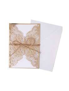 20张蕾丝镂空邀请卡，含信封和内页 - 无需电源，纸艺卡片，适用于婚礼、订婚、洗礼、派对礼物、感谢卡、生日和情人节 - 彩色 - 查看 14