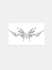 1 Piece Of Valentine's Day Temporary Tattoo Sticker, Y2K Simple Style Succubus Butterfly Totem Pattern, Waterproof, Sweatproof, Washable, Non-Reflective, Arm And Shoulder Simulation Tattoo, Suitable For Fashionable People, Lasting 3-5 Days - Multicolor - View 6