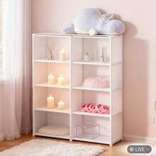 【208 条评价】多层置物架，独立式衣柜，卧室收纳架，防尘，易于组装，无需钻孔，适用于出租房、宿舍、卧室 - 窄型书架，壁挂式转角储物柜 - B - 查看 5