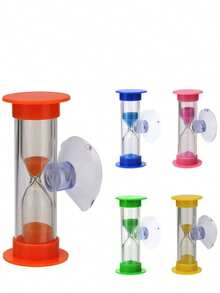 1 pieza/2 piezas/3 piezas Temporizador giratorio estilo europeo con ventosa, cuenta regresiva de 2+3 minutos, recordatorio de tiempo de cepillado de dientes de plástico, anti-caída, entrega aleatoria - Multicolor - Ver 18