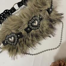 1pc Bohemian Vintage Brown Fuzzy Waist Belt For Women, Suitable For Skirts, Woven - Multicolor - View 10
