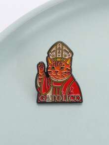 1 chiếc ghim cài áo hình mèo Công giáo thiêng liêng và trang nghiêm, biểu tượng tín ngưỡng tôn giáo, ghim cài áo hình mèo GATOLICO, huy hiệu cài ve áo, trang sức ngộ nghĩnh, quà tặng cho bạn bè. - Nhiều màu - Xem 7