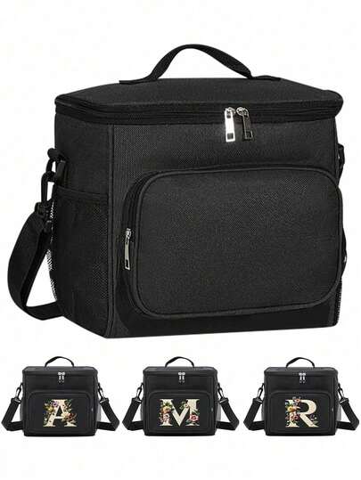 1pc/2pcs Student Insulated Lunch Bag, Square Handheld Bento Box Bag, Aluminum Foil Lunch Bag, Suitable For Lunch, Beach, Drinks, Travel, Camping, Picnic, Car