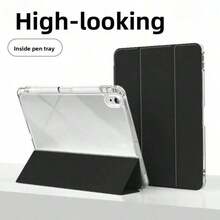 With Pencil Holder, Silicone Material & Tri-Fold Design & New Year 2024-2025,Fold Tab S7 + (12. 4-Inch) Tablet, Foldable Non-Slip Adjustable Bracket Flexible Hybrid Tablet, Suitable Air4th/Air5th (10. 9 Inches)/8/9 Th (10. 2 Inches) 5th/6th/Air1/Air2 (9. Inches) Air3rd (10. 5 Inches) Pro (11 Inches) 10th Geration Shock, A Good Choice And Girlfrids. . Accessories. - 黑色 - 查看 2