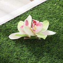 1pcs Orchid Flowers Hair Clips Small Hairpin Bridal Barrette Beach Flower Women - đỏ-1 cái - Xem 6