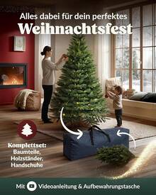 Naturally Realistic Artificial Christmas Tree (180cm) - Pine Tree Artificial Christmas Tree - Artificial Christmas Trees - Foldable Artificial Christmas Tree - Green 180 cm - View 6