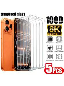 5 Packungen gehärtete Glasbildschirmschutzfolien, Vollbildabdeckung, mit schwarzen Mesh-Rändern, kompatibel mit iPhone 17 ProMax/17Pro/17Air/17/16ProMax/16Pro/16Plus/16/15ProMax/15/15Plus/14ProMax/14Pro/14Plus/13ProMax/13/12/11/XSMax/Mini. Hochauflösende klare gehärtete Glasfolie, einfach zu installieren, staub- und blasenfrei. Bildschirmschutz-Grundausstattung, geeignet für täglichen Schutz, Büro, Zuhause, Handybildschirmschutz, Handyzubehör, wasserdicht, stoßfest, kratzfest - Transparent - Übersicht 36