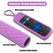 AWYY2 Pack Case For Roku Express/Streaming Stick/Premiere - Silicone Remote Cover For  Roku TV Remote Sleeve Skin Smart TV Remote Sleeve With Loop Protective Cover Glow Purple+ Glow Pink - GlowPinkGlowPurple - View 3