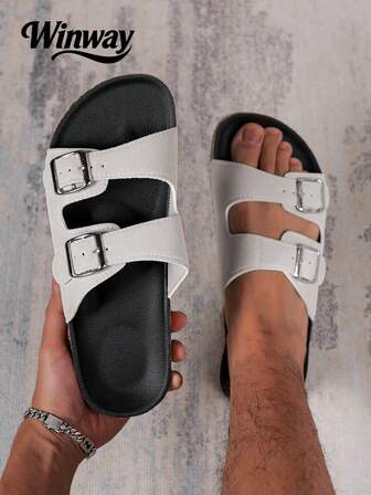 Men's Comfortable Retro Open Toe Slippers - Breathable, Non-Slip, Durable PVC Sole, Adjustable Strap, Comfortable Men's Walking Shoes - Suitable For Indoor And Outdoor Use