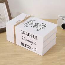 3pcs Foldable Simple & Rustic Fake Book Decor, White Linen Rope, Farmhouse Style Coffee Table Decoration, Realistic Folding Fake Books, Cafe/Showroom Decor, Suitable As Valentine's Day Gift