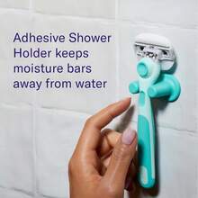 Flamingo Moisture Plus Women'S Razor Set - No Shave Gel Needed - 1 Razor Handle, 1 Blade Refill, Shower Holder - Seafoam - ColorC - 查看 8