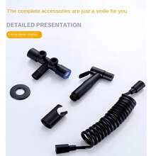 节水不锈钢马桶配件套装 - 包括小便器冲水阀、免钻孔增压器和带阴喷头的双用途角阀 - 轻松升级浴室，浴室配件，浴室工具